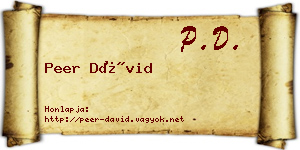 Peer Dávid névjegykártya